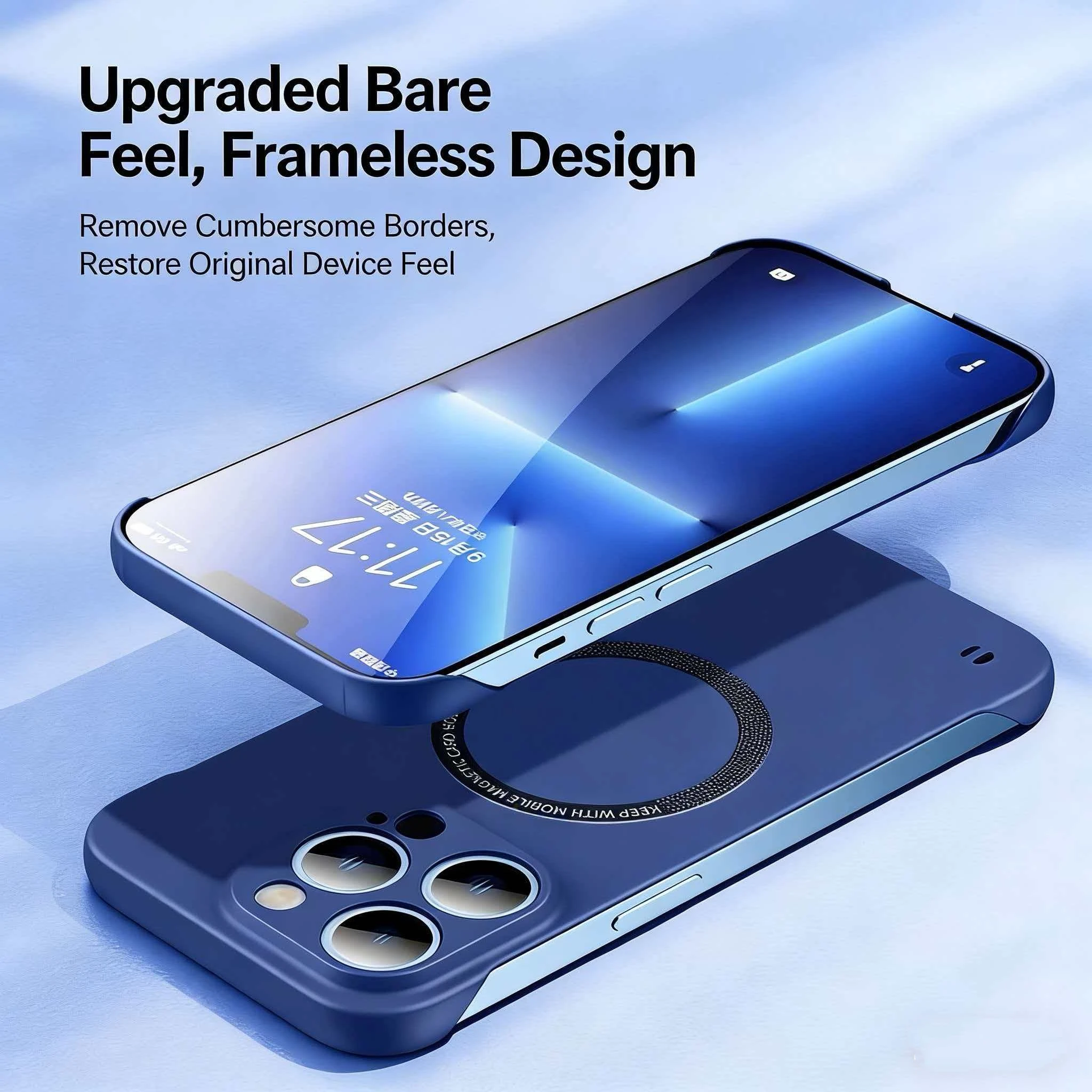 Ultra Thin Hard PC Magnetic Frameless Phone Case - Solid Cover