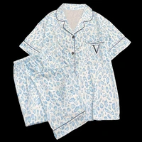 Pink Leopard Three-piece Set Pajamas for Women Y2k 2024 New Classy Spring Female Sleepwear Short Sleeve Fashion Casual Homewear - Image 4