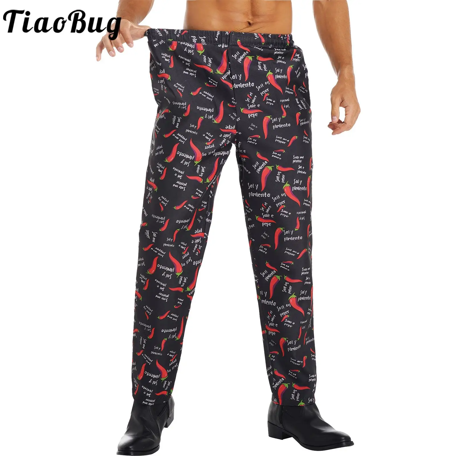 WomensMensCookingChefBakeryPantswithElasticWaistUnisex