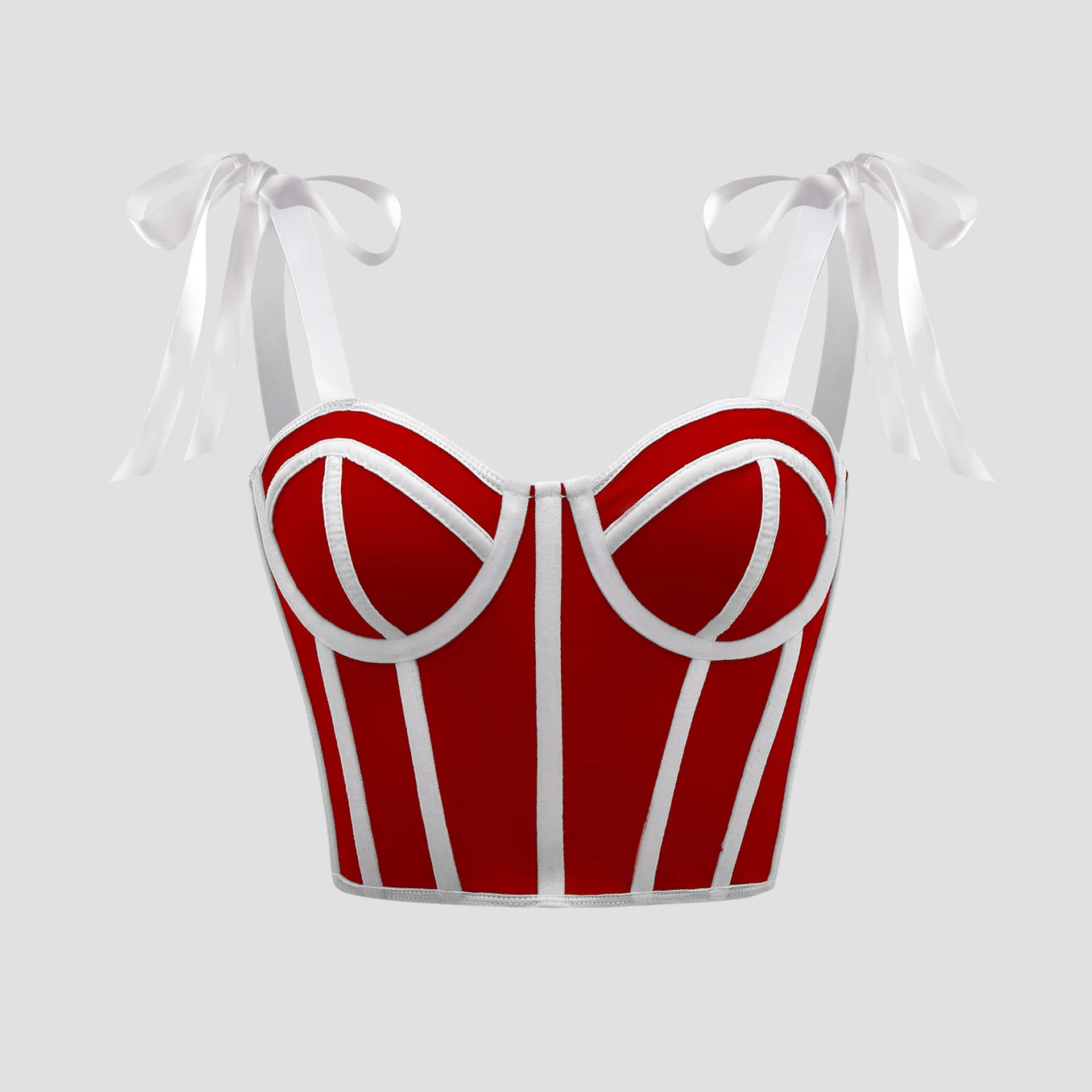 Sexy Spicy Girl Color Blo Belted ort Crop Top Steel Ring Fibone Strap Vest 6072 Trendy U-Neline Polyester Tank Top