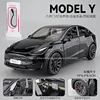 All 1:24 TESLA MODEL Y Model 3 With Charging Pile Alloy Diecast Metal Toy Car Model Sound and Light Childrens Collectibles Gift 5