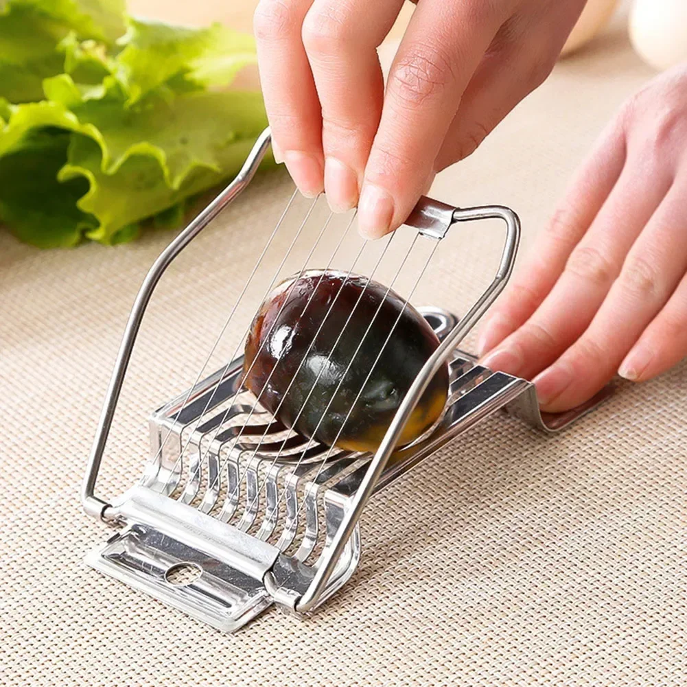 Egg Cutter Stainless Steel Manual Egg Slicer Hard Boiled Cucumber Preserved Splitter Multipurpose