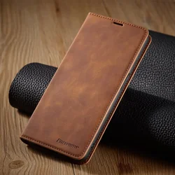 Leather Wallet Phone Case with Flip Cover Design for S24Plus S25Plus (Brown)