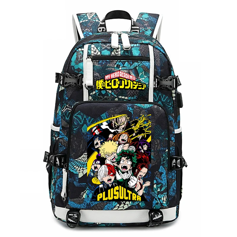 My Hero Academia Anime Print Student Backpack Large Capacity Casual Daypack for Boys Girls School Travel 1