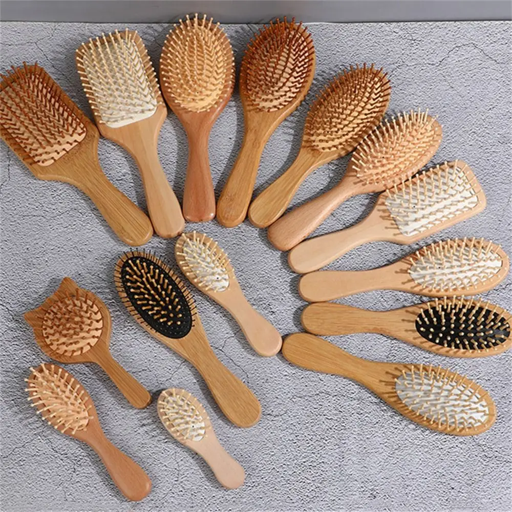 Professional Air Cushion Wood Comb Hair Loss Massage Brush Bamboo Comb Healthy Scalp Care Hair Brush Head Massage