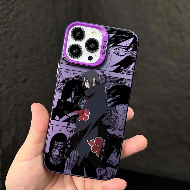 thumbnail image 1 of Narutos-funda de teléfono ITACHIs para Apple iPhone 11, 14, 15, 13 Pro Max, 12, silicona 15 Plus, 11Pro, protección de lente mate, Coque chapado, 1 of 5