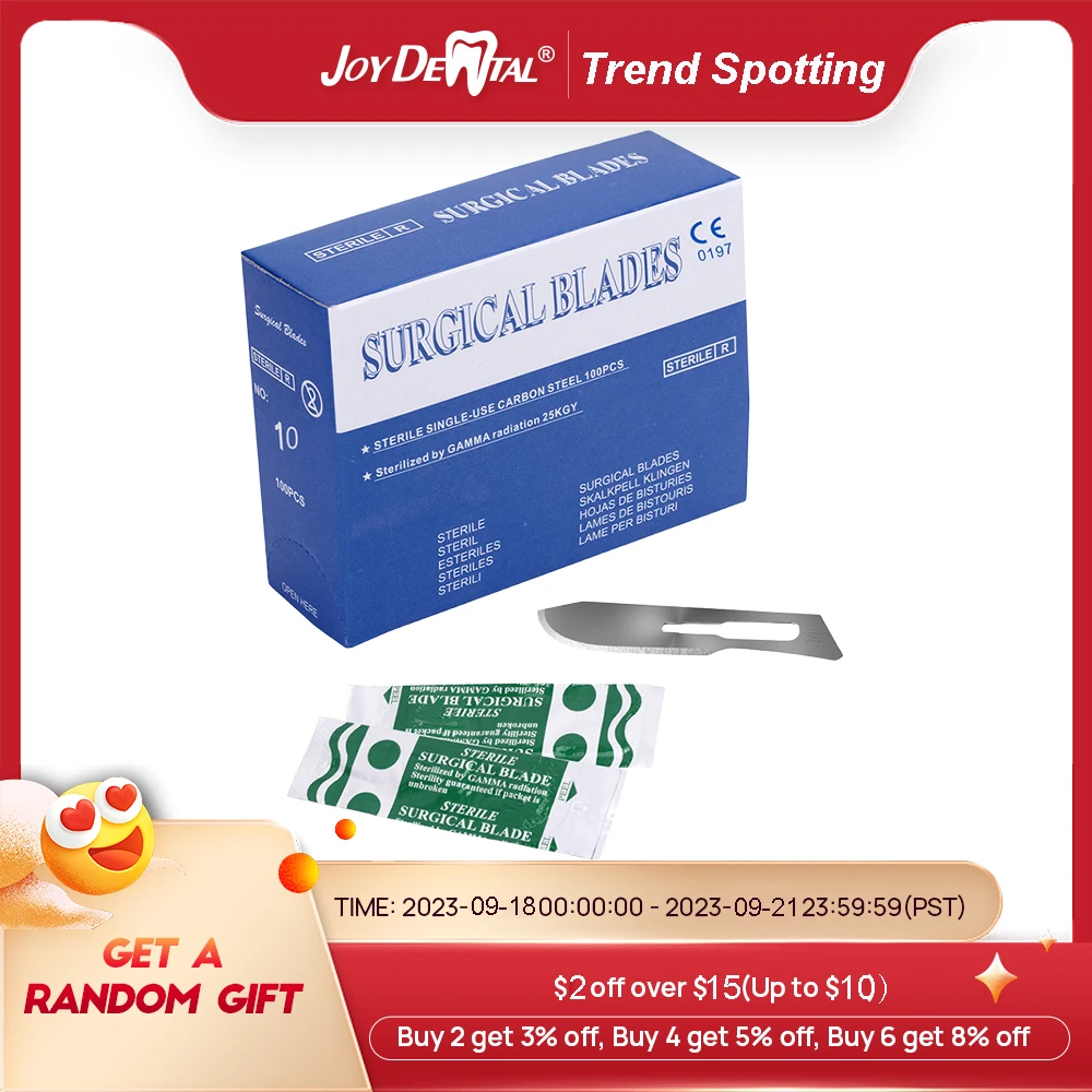 JOYDENTALSurgicalScalpelSterilizedBladesCarbonSteelMaterial