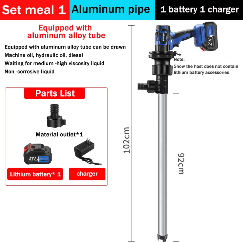 21-V-Kraftstofftransferpumpe, tragbare Lithiumbatterie, eingesetzte Fasspumpe, 3200 W Diesel, Kerosin, elektrische Ölpumpe, Kraftstoffspender