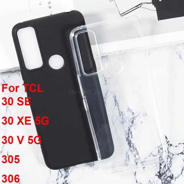 Transparent Phone Case For TCL 30 SE Case For TCL 30 XE Soft Black TPU Case