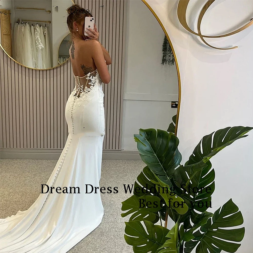DREAM Elegant Long Wedding Dresses Sweetheart Backless Floor-Length Mermaid Brides Dress Women Vestidos De Novias wedding dresses