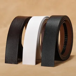 Brand 100% Pure Cowhide Belt Strap No Buckle Real Genuine Leather Belts without Automatic Buckle Belt for Men High Quality