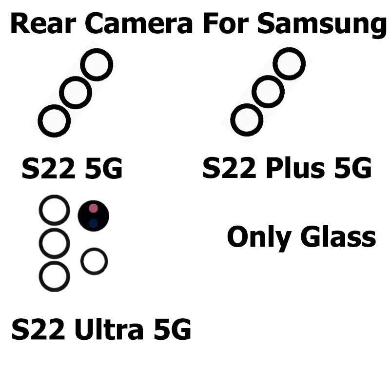 

Original New Camera Glass For Samsung Galaxy S22 Plus Ultra 5G Rear Back Camera Glass Lens With Sticker Adhesive Repair Parts