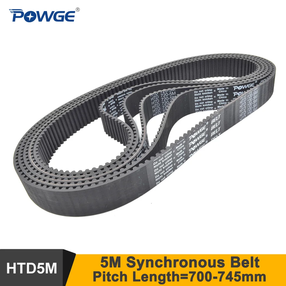 

POWGE Pith Length 700 710 715 720 725 730 735 740 745 5M Synchronous Belt W=15/20/25mm HTD5M Closed-Loop Timing Belt 700-5M