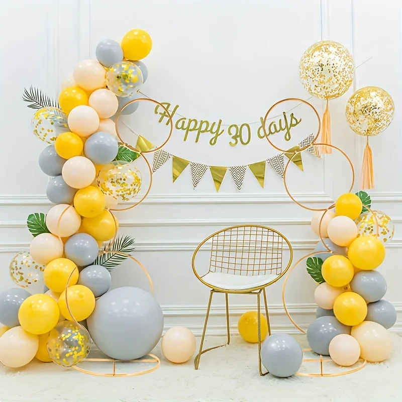 2pcs 5Ft Round Wedding Arch Stand 4 Tier Gold Metal Flower Arch Frame For Photo Balloon Booth Background