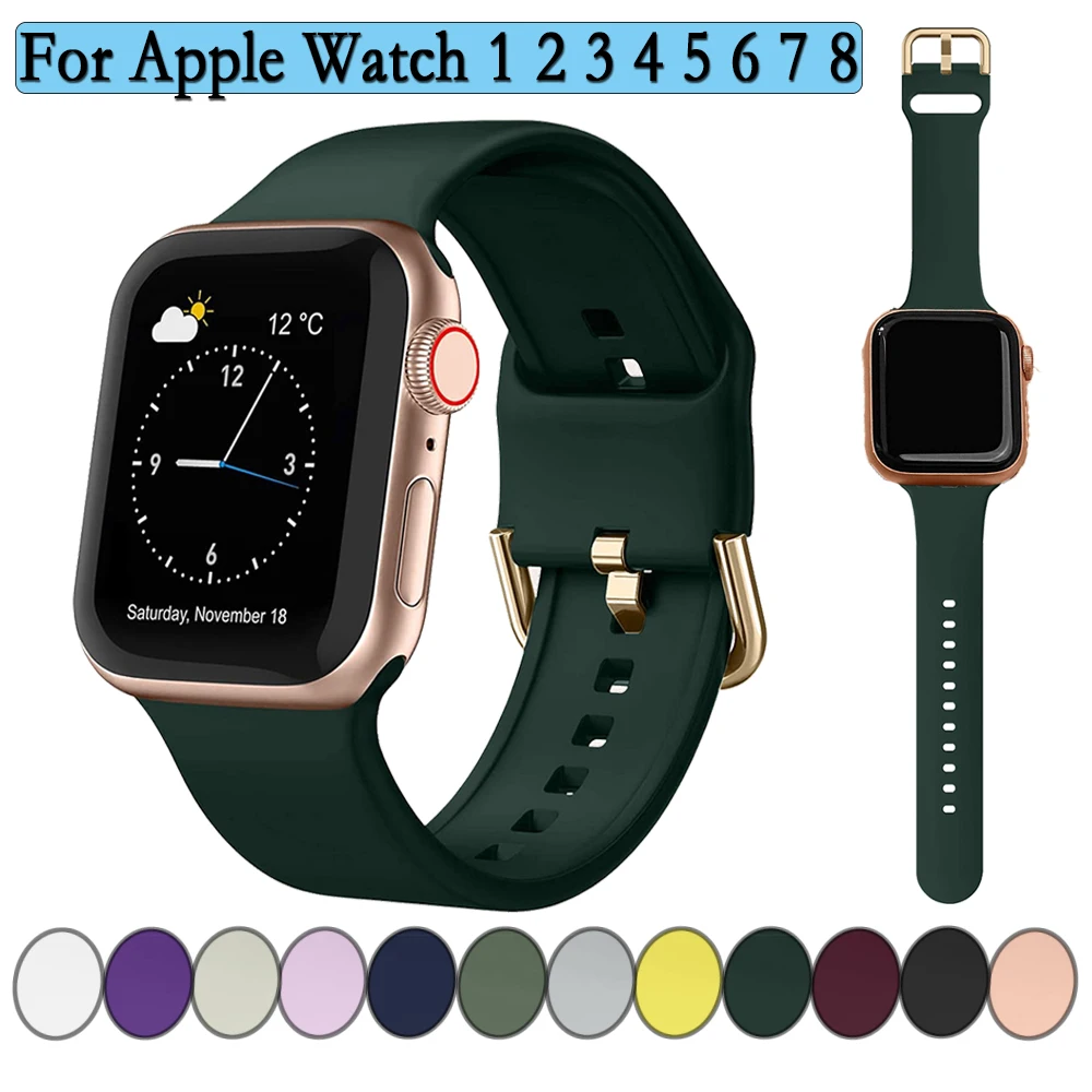 Cinturino Da Polso In Silicone Morbido Per Apple Watch 38/40/41/42/44/45/49Mm Cinturino Per Apple Watch Series 1 2 3 4 5 6 7 8 Correa