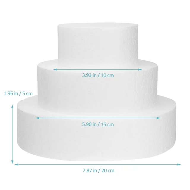 Cake Hab Habkimájs Kerek Hamis Penészek Polisztirol Szett Gyakorlati Kerekek Díszítik Az Esküvői Modell Sütés Formák Pans Penész - Image 3