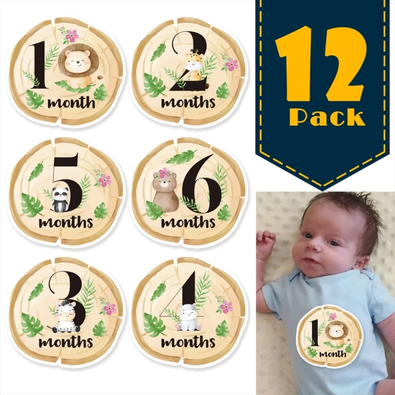 

Upgraded Baby Milestone Cards Paper Infant First & Monthly Cards Photo Prop Discs Gift for Baby Shower & Newborn Durable
