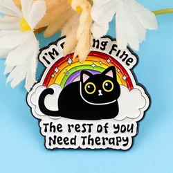 Colorful Cat Enamel Pin - Cute Brooch for Clothing & Accessories (1)