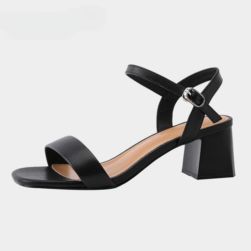 

Size 34-40 Heeled Sandals Women Summer 2023 High Heels Shoes For Women Fashion Ankle Strap Buckle Chunky Heel Sandal