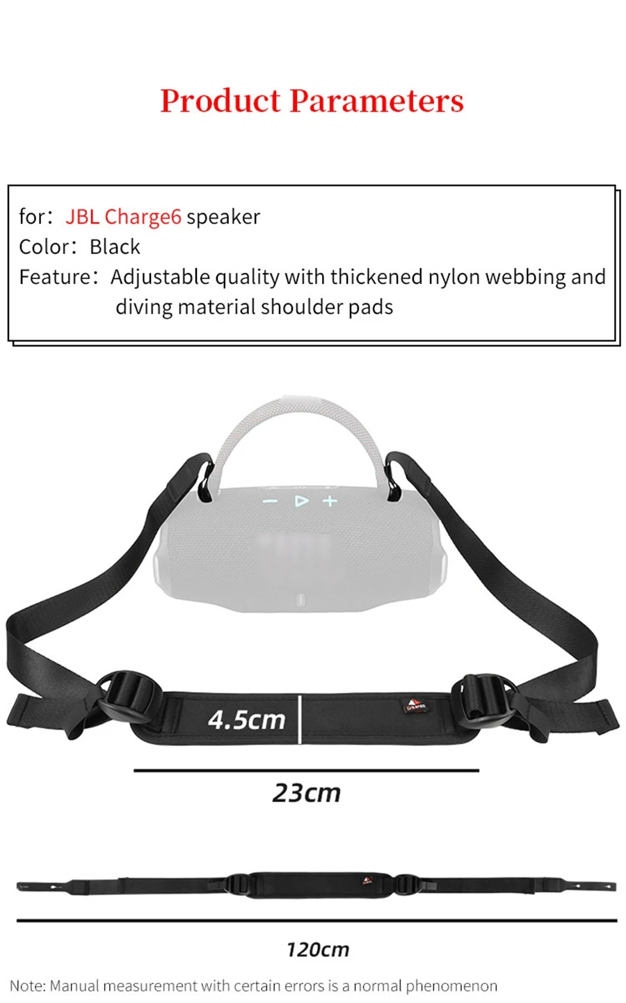 Portable Detachable Shoulder Strap for JBL CHARGE6 Speaker Strap Charge 6 Outdoors Travel Carrying Shoulder Belt