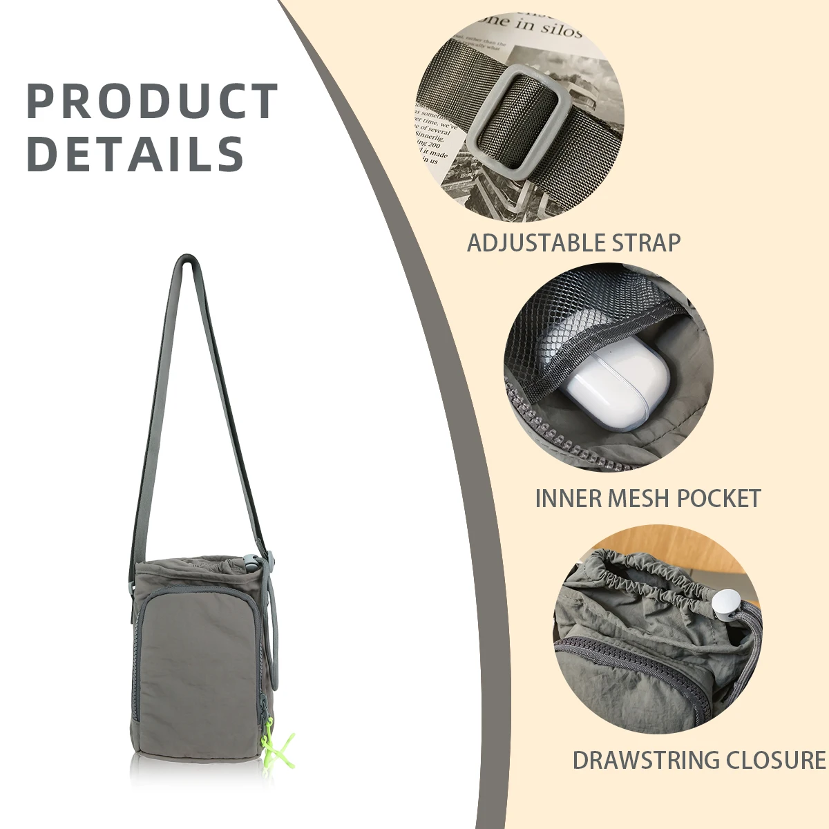High-End and Stylish Mobile Phone Bag, Women's Crossbody Bag, Water Bottle Bag, Summer Mini Bag, Walking Key Bag, Shoulder Bag, Hiking, Sports Running Tissue Bag