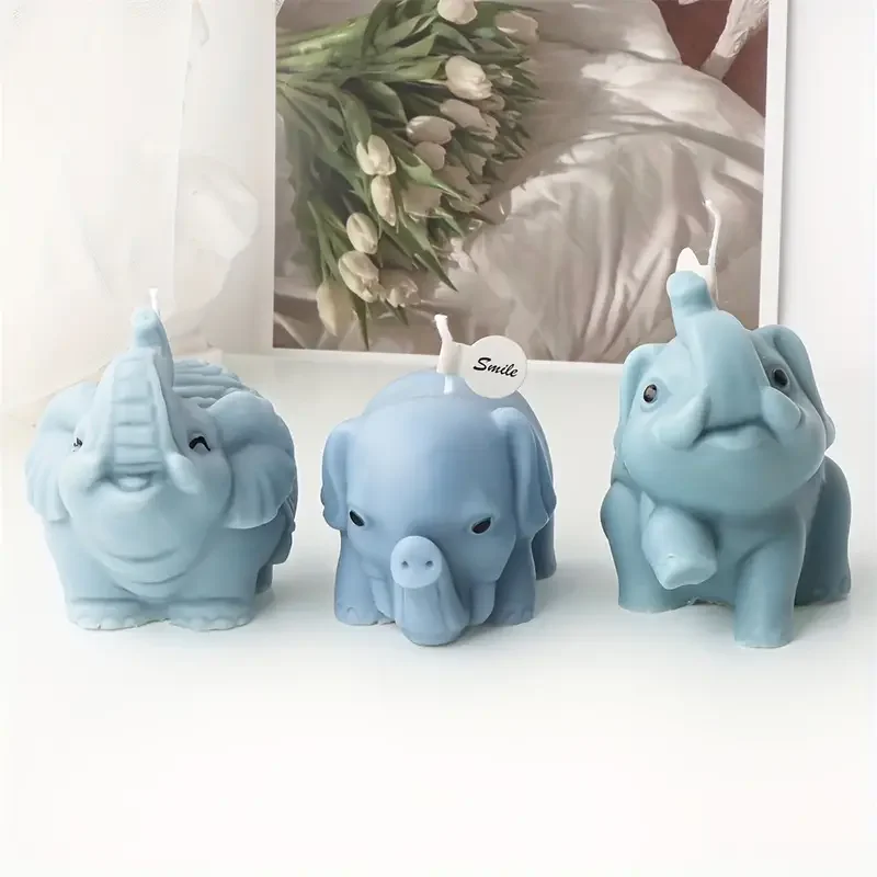 Silicone Mold Silicone Candle Mold Aromatherapy Candle Mold Silicone Candle Molds Candle Mold 3D Cartoon Crocodile Elephant Silicone Mold Animal Candle Soap Resin Cute Crocodile Animal Aroma Soap Plaster Resin Decor