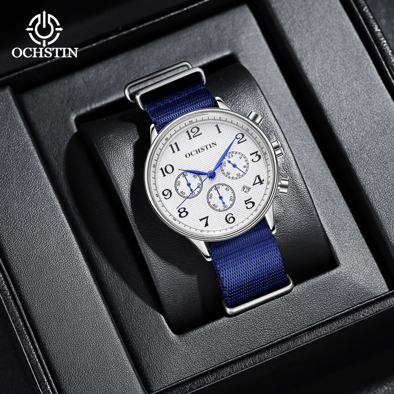 Fashion Date Quartz Men Watches Nylon watchband Top Brand Luxury Male Clock Chronograph Sport Mens Wrist Watch Relogio Masculino