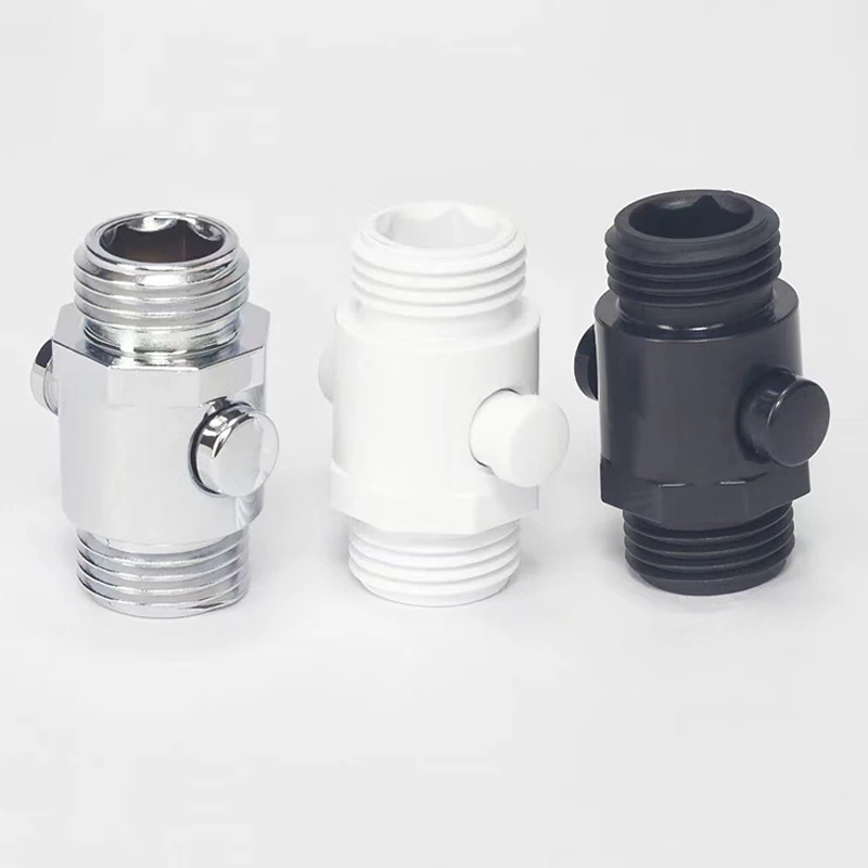 Male Thread Shower Head Arm Diverter Valve Bidet Sprayer Head Water Shut-Off Angle Valve Flow Regulator