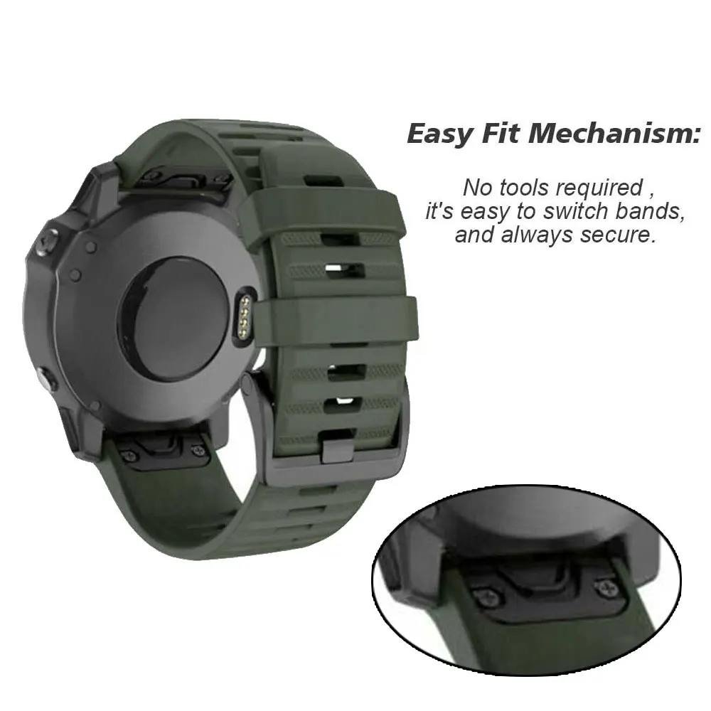 Silicone Quick Release Smart Watch Band - 22mm/26mm