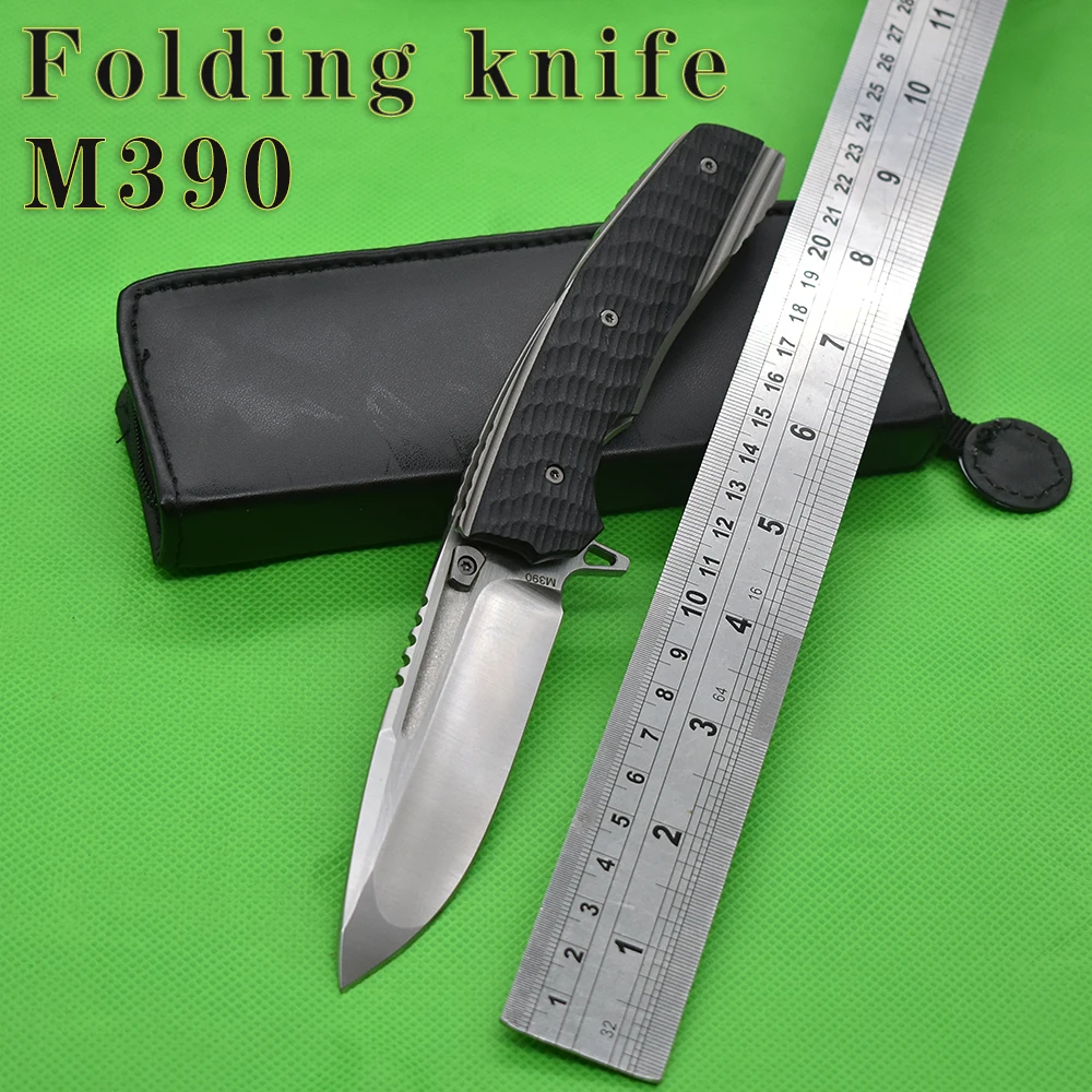 

Pocket Folding Knife Outdoor Camp Knife M390 Steel G10+ Titanium Alloy Handle Tactical Combat Multi Survival Knife EDC Tool Gift