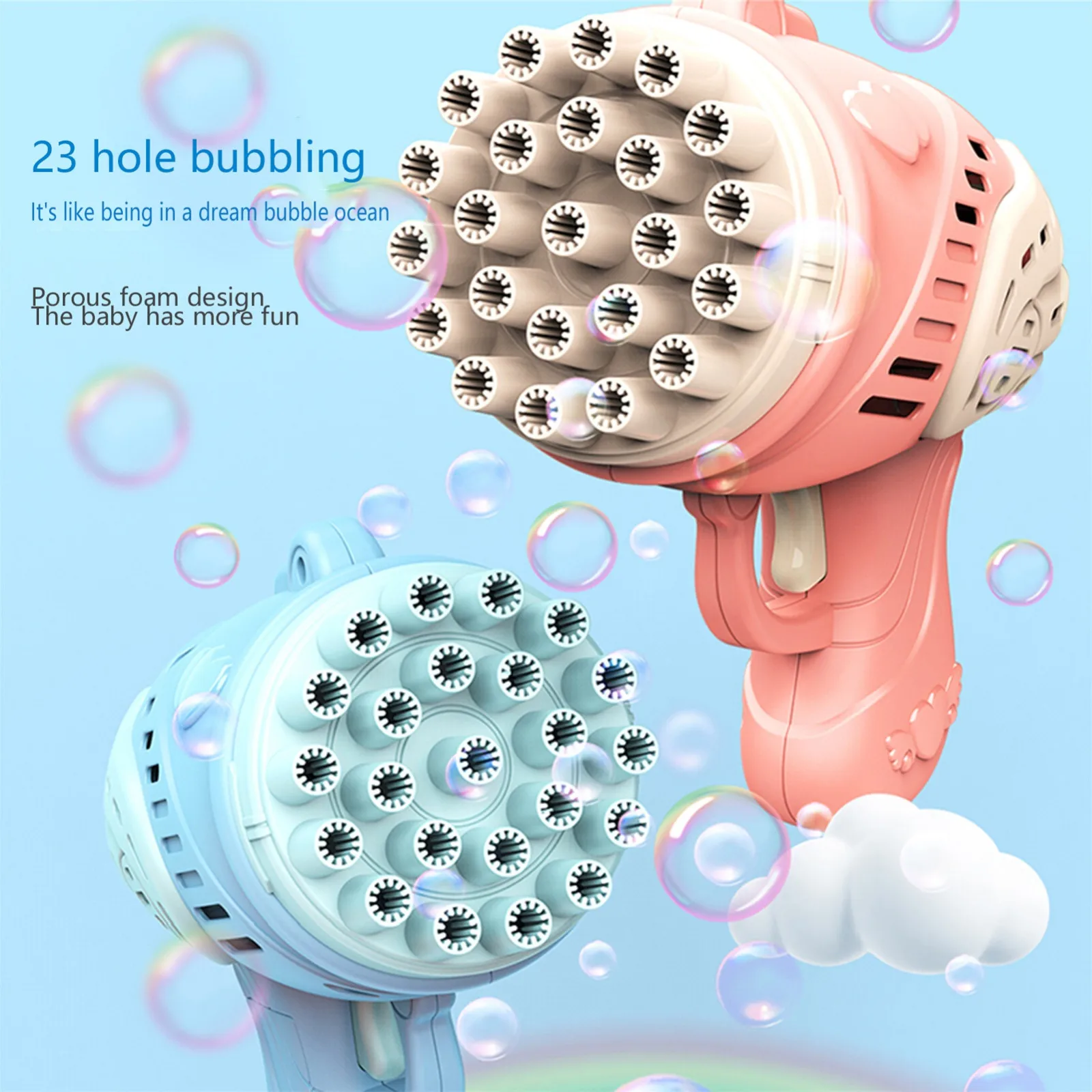 

Outdoor Toy 23Holes Bubble Gun Toy Bubbles Machine For Children Electric Bubble Shooter Summer Soap Water Bubbles Maker For Kids