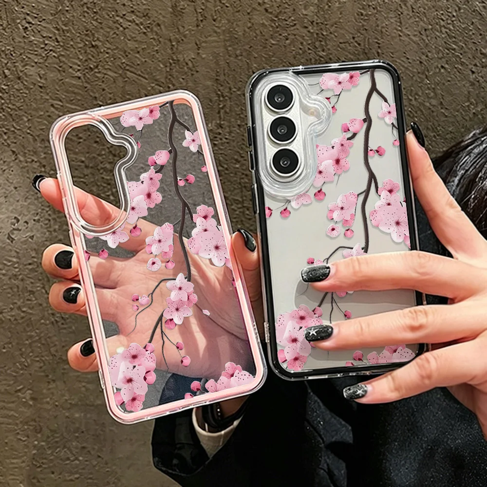 Peach Blossoms Transparent TPU Phone Case Cover