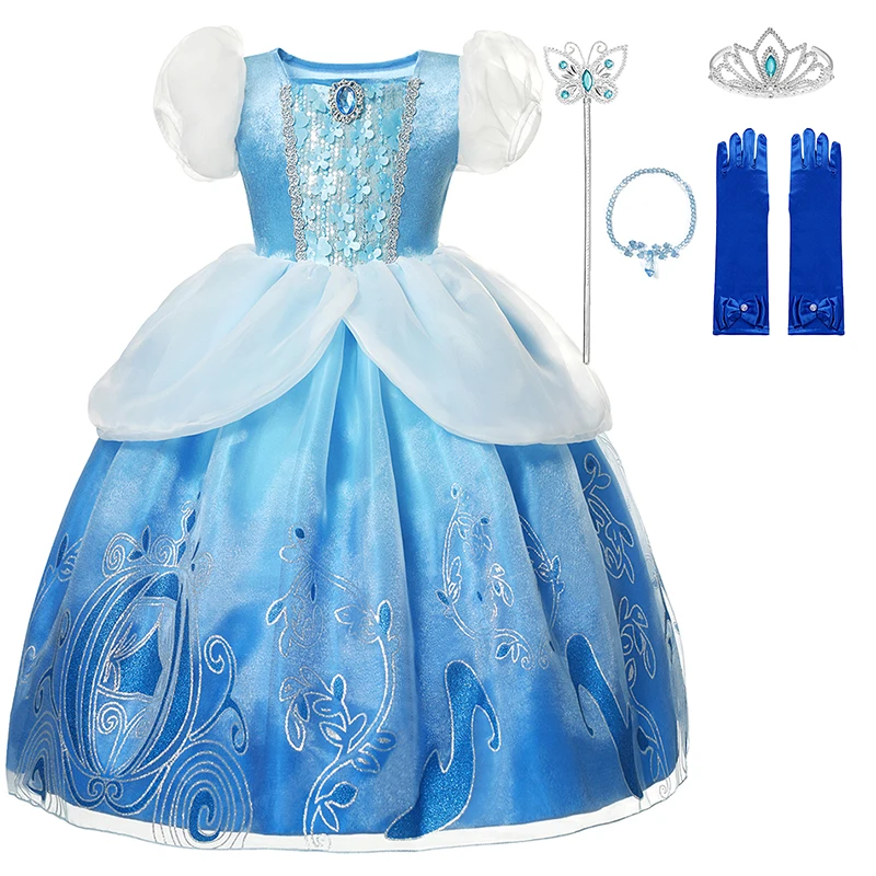 Princesa Cosplay Veste Festa Presente Cinderela Aurora Malha Bola Vestido  Fantasia de Aniversário Gg