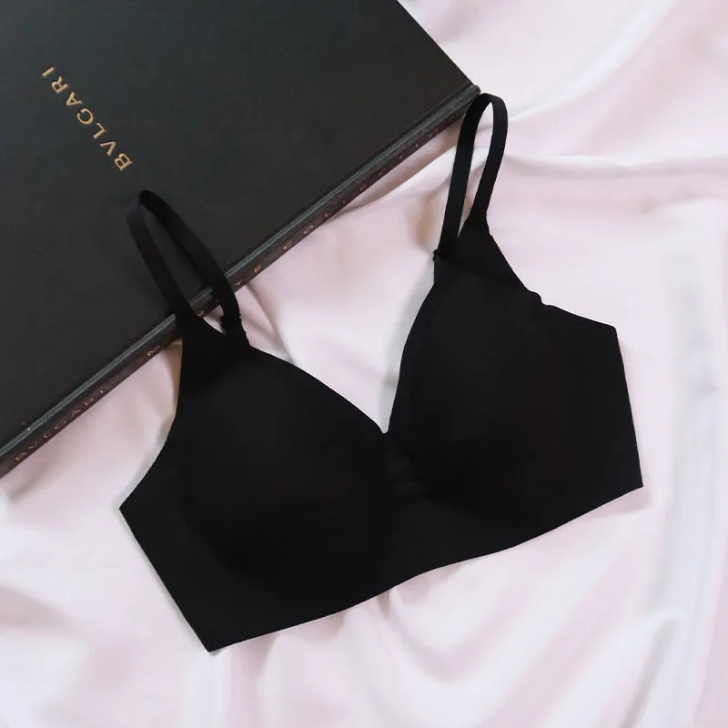 Women Underwear Sports Yoga Not Trace 3/4 Cup Bra Comfort Fabric Skin Friendly Mulberry Silk Simple Bralette Intimate Brassiere