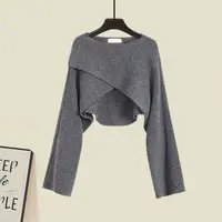 Women Spring Autumn New Vintage O-Neck Knit Sweater+sexy Sling Skirt 2-piece Suit Korean Chic Short Pullover Dress Matching Set - Image 6