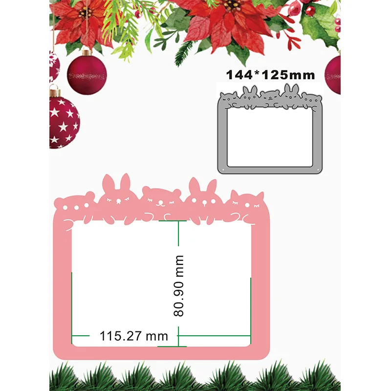 

2022 New rabbit bear animal photo frame Metal Cutting Dies for Scrapbooking Paper Craft and Card Making Embossing Decor No Stamp