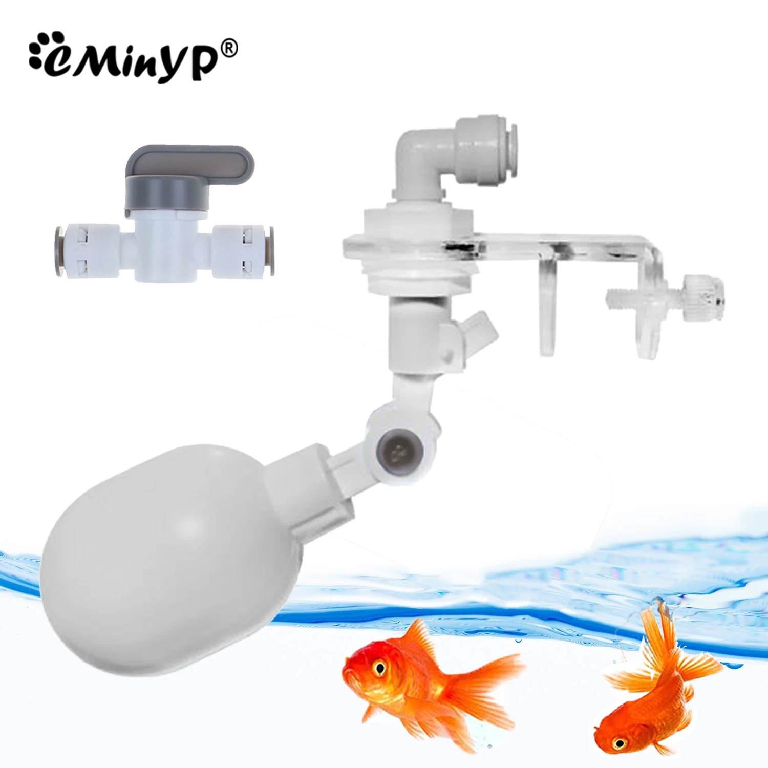 Aquarium Automatic Filler Water Changer Kit Power Free Plastic Fish Tank Float Ball Valve Type Water Level Controller 1/4 Inch