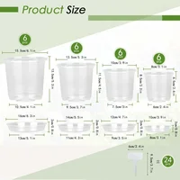 72pcs/set Clear Nursery Potsplant with Trays and Labels, Transparent Plastic Planter, Seed Starting Pot Flower Plant Contai 2