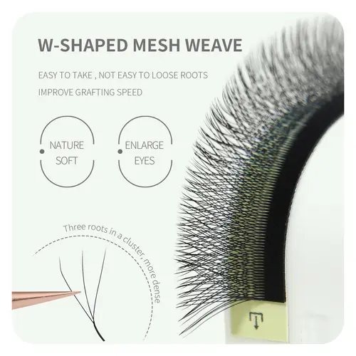ANNAFRIS Premade Volume Fan YY 3D 4D 5D W-Shaped Lash Automatic Flowering W Lashes Extension Natural Soft Full Dense Mink Lash - Image 4
