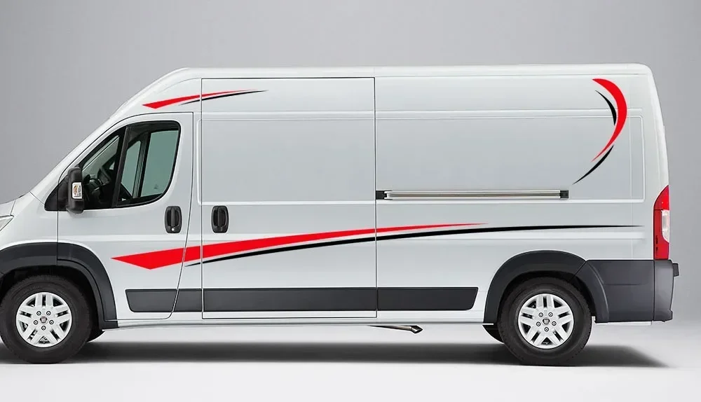 Auto Körper Seite Aufkleber Grafiken Streifen Aufkleber Für Camper Van Rv Wohnmobil Minivan Cargo Panel Stamm Bus Auto Para Zubehör – Detail 2