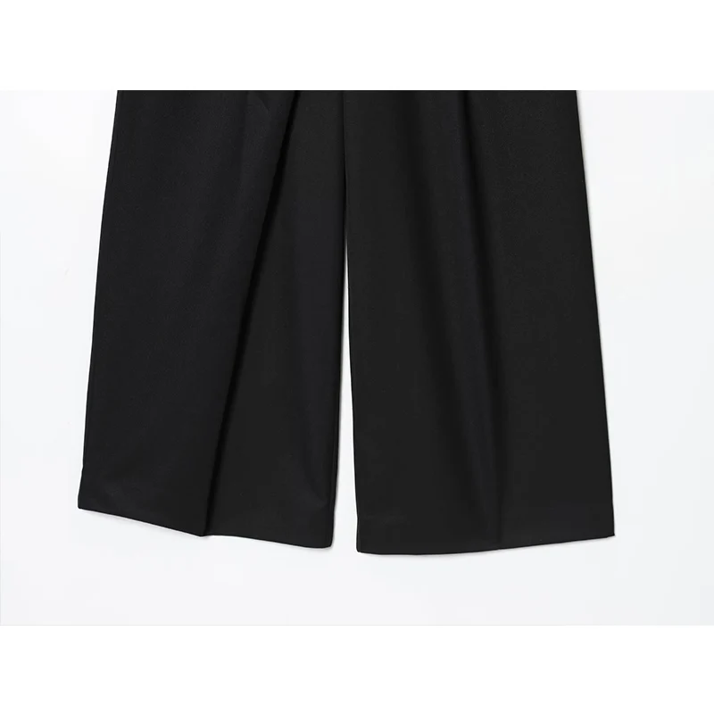 Women's Casual Wrap Belted Long Pants High Waist Straight Leg Commute Trousers Autumn 2025 New Women Chic Pants