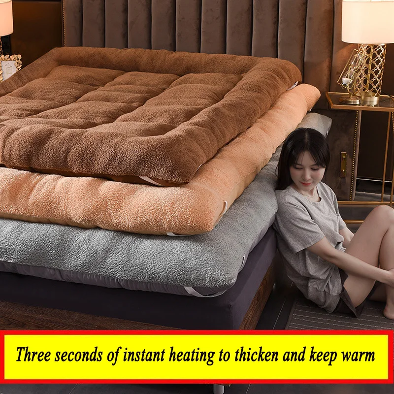 Mattress Topper Sleep Mattress Soft Mattress Filled With Feather Velvet Dormitory Thick Pad Twin Bed Home King Queen Bed Foldable Mattress Japanese Tatami Mat