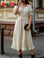 Élégante Robe Longue Décontractée Blanche en Coton 100% pour Femme, Style Vintage, Longueur Midi, Idéale pour l'Été 2026 6