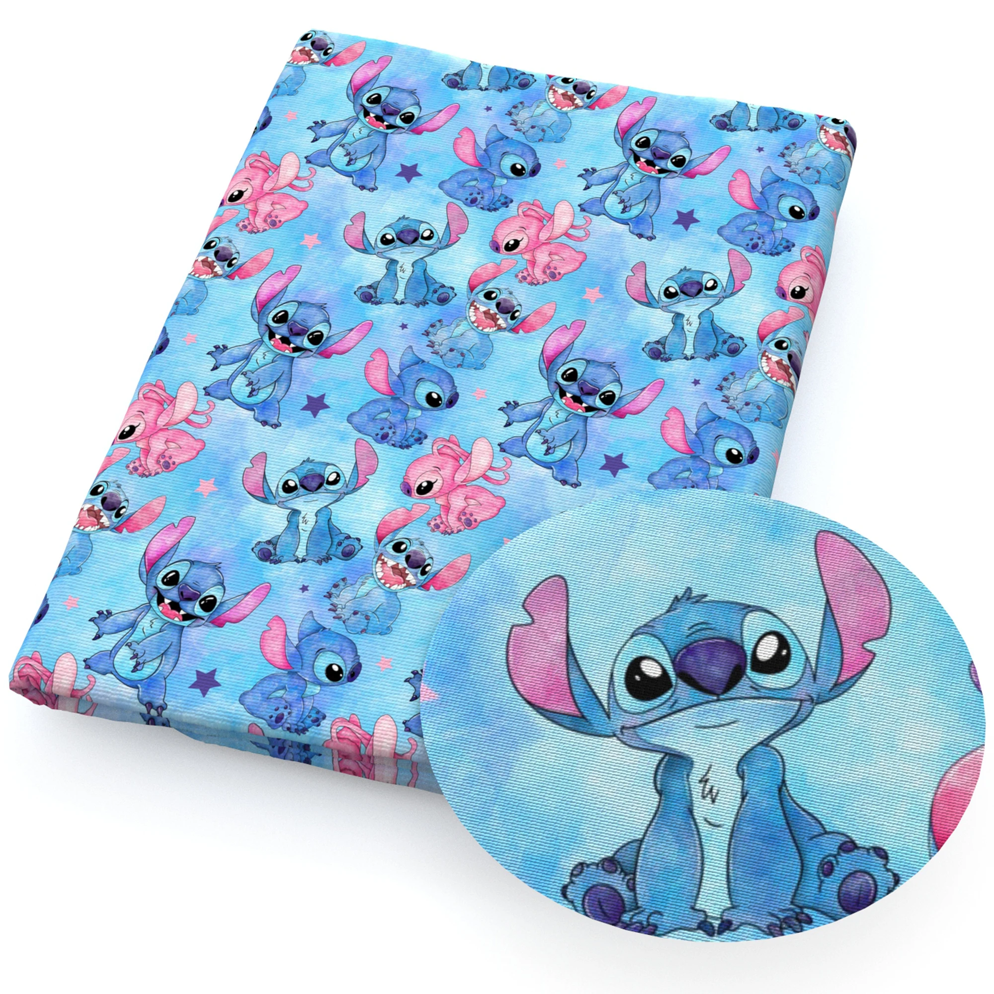 Disney Lilo e Stitch Tecido De Poliéster, Costura, Quilting, Material De Bordado, DIY Handmade Patchework, 100% Algodão, 50x145cm