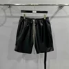 Designer Rick Pants 24ss New Summer Owens Shorts For Men PU Leather Short Pants Drawstring Straight Casual RO Short Pants 1