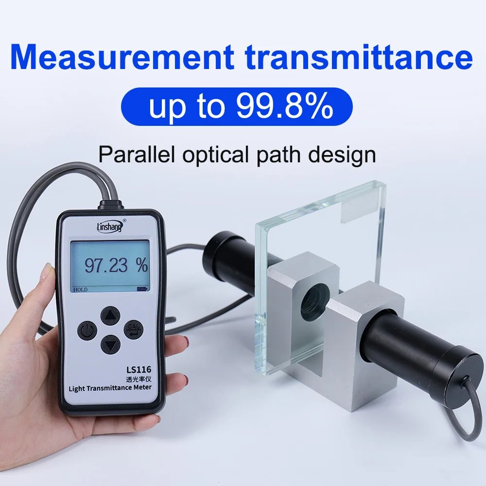 Visible Light Transmittance Meter Polycarbonate Laminated Glass Range: 0.001%-99.8% Parallel Light Path High Precision LS116