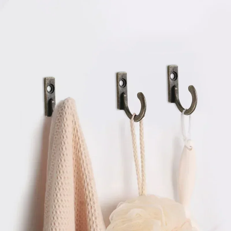 5/10/20PCS Small Antique Hooks Wall Hanger Curved Buckle Horn Lock Clasp Hook for Wooden Jewelry Box Hardware Home Coats Hat 4