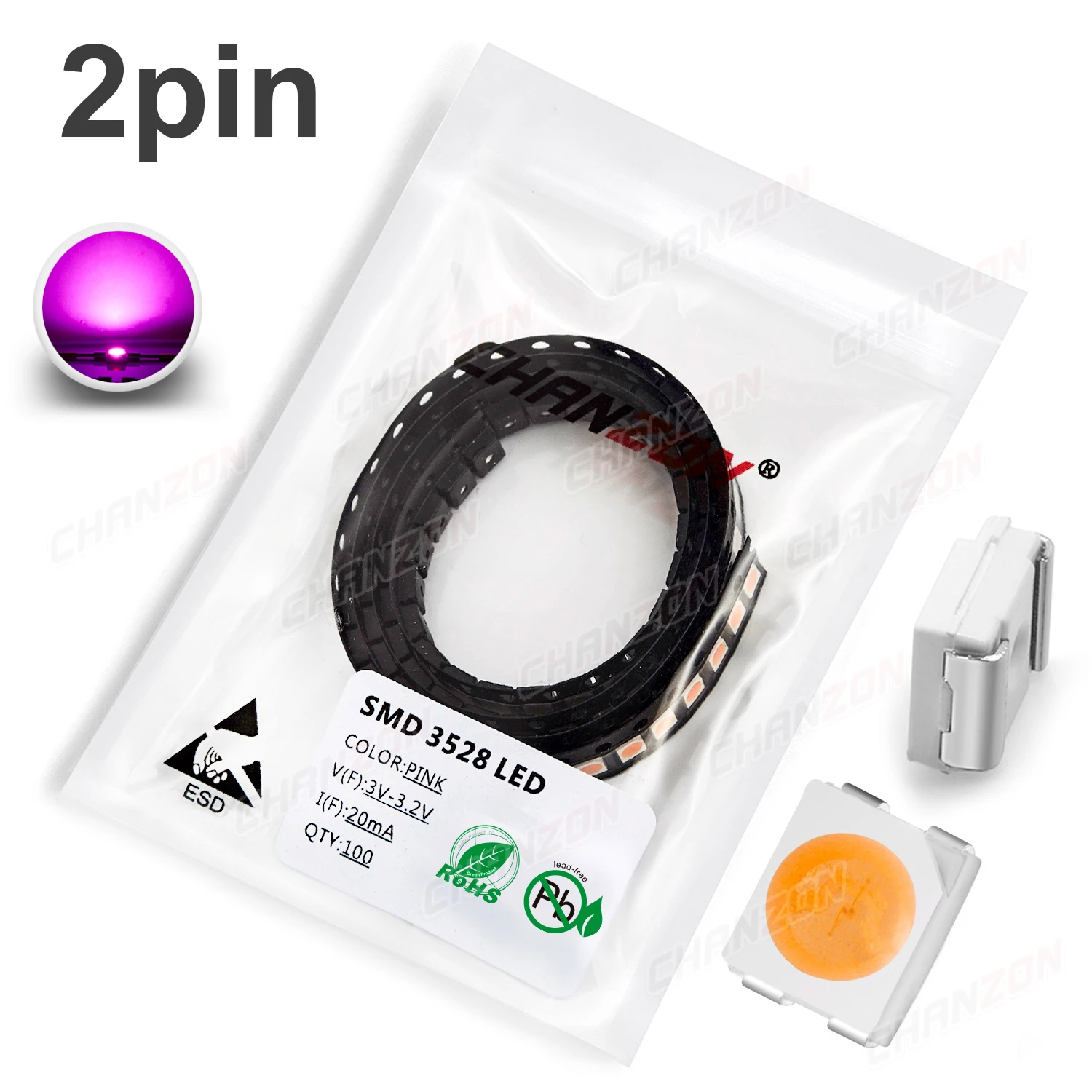 ตัวเลือกสินค้า แผงวงจร SMD LED สีครบ 100 ชิ้น