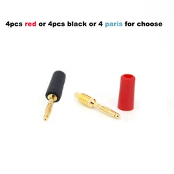 4PCS 2MM Audio Banana Plug Mini Speaker Pure Copper Gold Plated Plug Connector Welded Assembly Experimental Test Cord Head J17