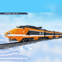 Technical City Power Train High-tech Railway Track Building Blocks Subway Vehicle Assemble Bricks Toys Gifts For Childrens Adult 4